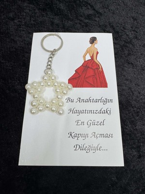 SırmalıHome Kına Geceleri Için Özel Yazılı 10 Adet Kırmızı Anahtarlık Hediyelik Nikah Nişan Berkarlığa Veda
