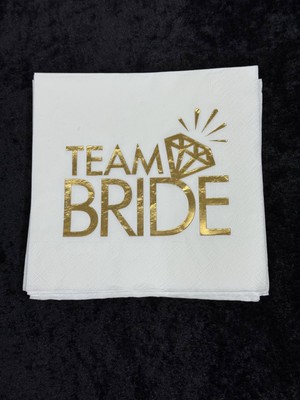 SırmalıHome Bekarlığa Veda Partisi Için Baskılı Peçete 16 Adet 'team Bride' Yazılı Gold