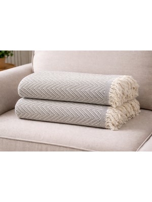 Gön Ev Tekstili Tekli Balıksırtı Desenli Dokuma Koltuk Örtüsü – 170X210 cm