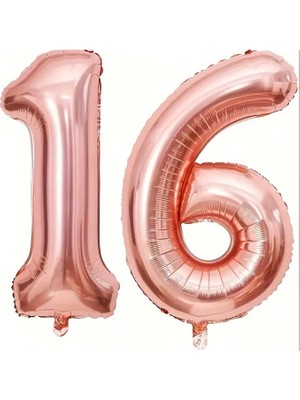 Beysüs Rosegold 16 Rakam Folyo Balon 80 cm