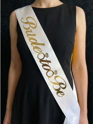 SırmalıHome Bekarlığa Veda Partisi Için Gold 'bride To Be' Yazılı Beyaz Saten Kemer Gelin Kuşağı