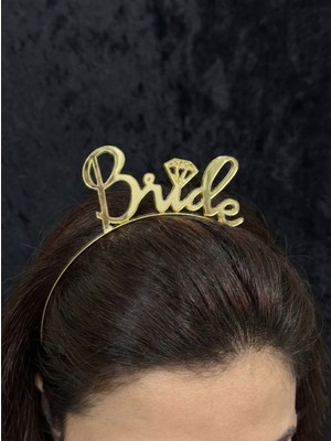SırmalıHome Bekarlığa Veda Partisi Için 'bride' Yazılı Metal Gold Gelin Tacı ve Nedime Kına