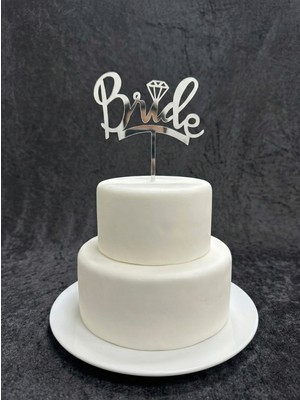 SırmalıHome Bekarlığa Veda Partisi Için 'bride' Yazılı Gümüş Pasta Üzeri Süsü Bride To Be Parti