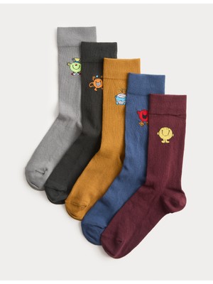 Marks & Spencer 5’li Pamuk Karışımlı Mr Men Çorap Seti
