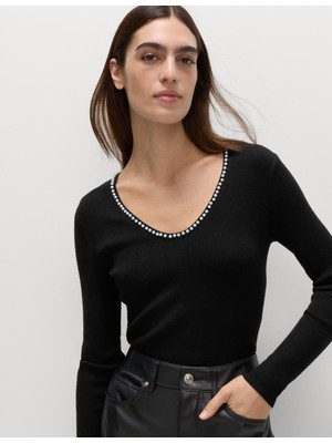 Marks & Spencer Boncuk Detaylı Fitilli Bluz