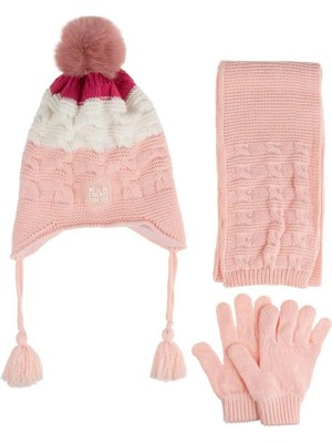 Kitti 4-8 Yaş Kız Çocuk Atkı Bere Eldiven Içi Polarlı 3'lü Takım 24170-01