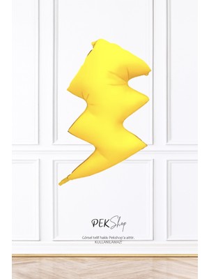 Pekshop Şimşek Folyo Balon Süper Kahramanlar Tema Balonlar Sarı Şimşek Balon