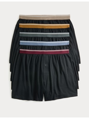 Marks & Spencer 5'li Pamuk Cool & Fresh™ Jersey Boxer