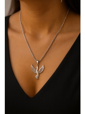 MiraveLux 925 Ayar Gümüş Anka Kuşu Kolye – Zarif ve Şık Tasarım