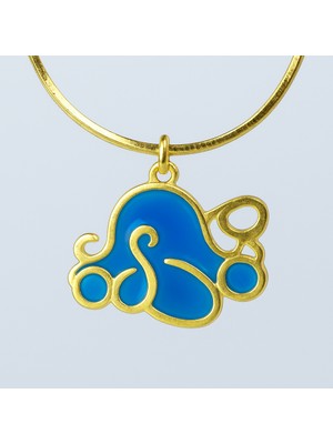 MiraveLux 925 Ayar Gümüş Zincirli Altın Kaplama Kadın Kolye – Mavi Mine Işlemeli Ahtapot Tasarım