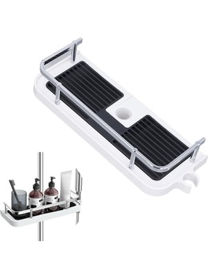 Hepta Collection Banyo Rafı, Duş Başlığı Tutucusu, Dayanıklı Şampuan ve Sabunluk Rafı, Banyo Düzenleyici, Duş Rayı Iç