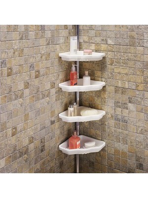 Hepta Collection Primanova Banyo Köşe Rafı, Aluminyum, Beyaz