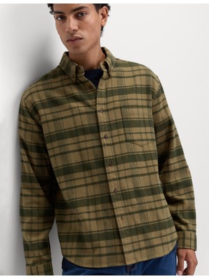 Marks & Spencer Pure Cotton Kareli Flanel Gömlek