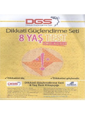 SHC4200 Dikkati Güçlendirme Seti 8 Yaş Test