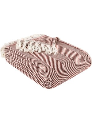 Hepta Collection Carden Pamuklu Kaymaz Koltuk Örtüsü Desenli 200X230 cm Kanepe Çekyat Buldan Bezi Kiremit