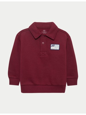 Marks & Spencer Saf Pamuklu Rugby Sweatshirt (2-8 Yaş)