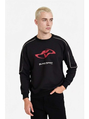 DeFacto Boxy Fit Baskılı Sweatshirt F8660AX26SP