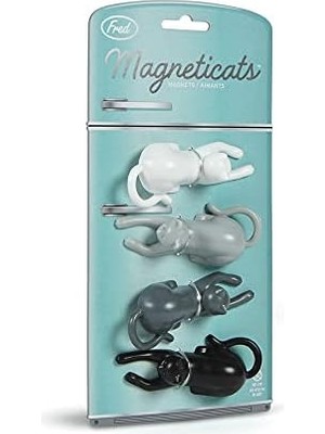 & Magneticats Buzdolabı Mıknatısları, Plastik, Siyah/beyaz/gri, 7,8 x 3,2 x 2,5 Cm, 4