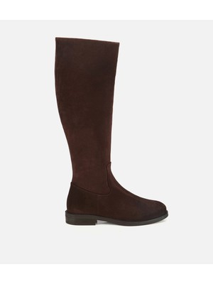 Hotiç 01CIH318730A480 KADIN Süet Deri Kahverengi Düz Çizme