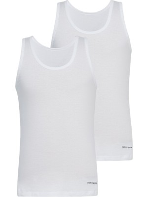 Blackspade Erkek Atlet 2'li Paket Loose Fit 9225 - Beyaz