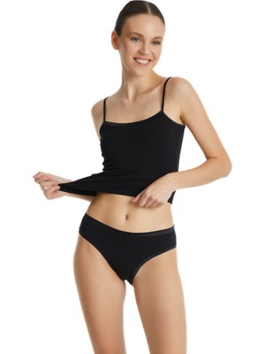 Blackspade Kadın Slip Aura Satin 1400 - Siyah