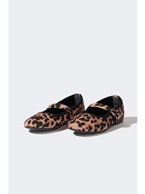 DeFacto Leopar Desenli Slip On Düz Taban Babet Kız Çocuk E7807A825SM
