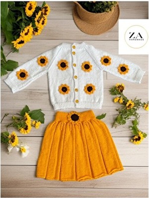 El Örgüsü Hırka Etek Takımı