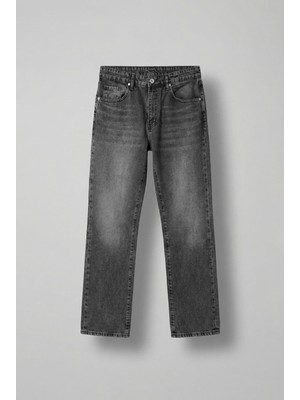 Abluka Online Erkek Yıkamalı Baggy Fit Jean Pantolon Gri