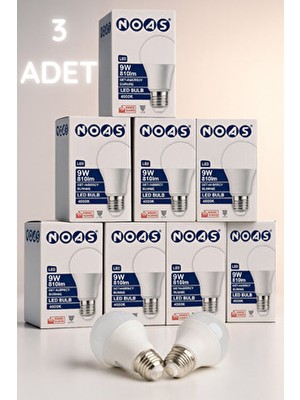 Noas 9W 4000K Işık LED Ampul 3 Adet