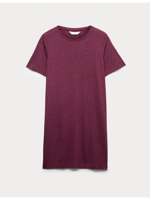 Marks & Spencer Pamuk-Modal Baskılı Uzun Gecelik