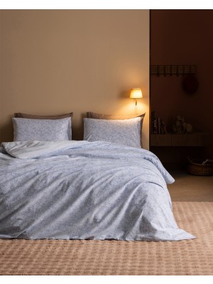 Madame Coco Ellaine Tek Kişilik %100 Pamuk Ranforce Baskılı Nevresim Takımı - Mavi