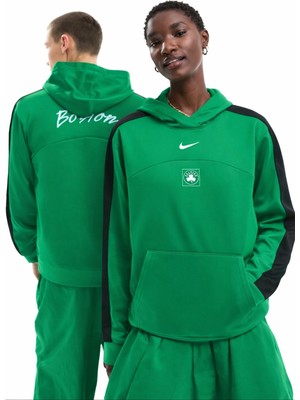 Nike Boston Celtics Therma Fit Pullover Loose Fit Hoodie Unisex Kapüşonlu Bol Kesim Sweatshirt Yeşil