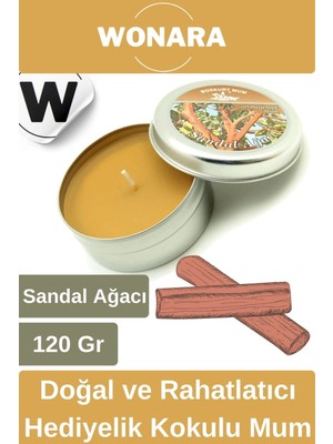 Wonara Özel Üretim Doğal Rahatlatıcı Hediyelik Ev Ofis Yoga Dekoratif Oda Kokusu Teneke Kutuda Kokulu Mum