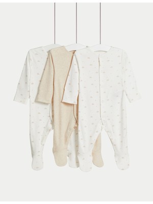 Marks & Spencer 3'lü Pamuklu Kaplumbağa Desenli Uyku Tulumu Seti (0–3 Yaş)