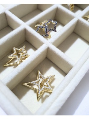 Zarif Seçkiler - Yıldız Taşlı Küpe Xuping Güvencesiyle - Kadın Minimal Çelik Küpe | Kararma Yapmaz, Alerji Yapmaz