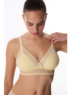 Penti Sarı Luna Push Up Destekli Lace Dantel Balensiz Sütyen
