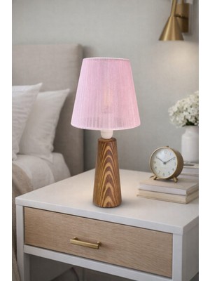 Şeker Marangoz Masif Ahşap Dekor Abajur