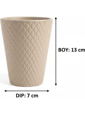 Seramik Saksı Çiçeklik Vazo Bej Renk