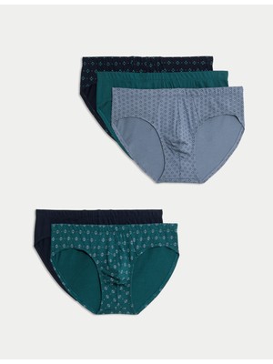 Marks & Spencer 5’li Saf Pamuk Nefes Alabilir Desenli Külot Seti