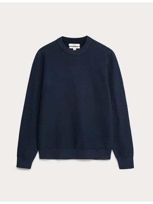 Marks & Spencer Pamuk Karışımlı Yuvarlak Yaka Kazak