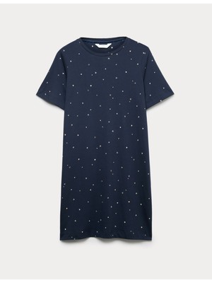 Marks & Spencer Pamuk-Modal Baskılı Uzun Gecelik