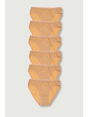 Tutku Kadın Hipster Bikini Külot 6'lı Paket Dokuma Kumaş Düz Desenli Rahat Tasarım ELF568T0635CCM6