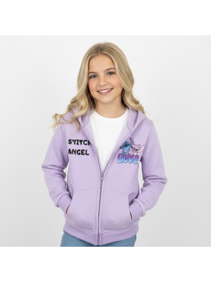 Seabubbles Fermuarlı Kapüşonlu Stitch Kız Çocuk Sweatshirt