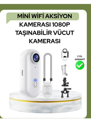 Pazarcan 1080P Wifi Spor Kamerası Su Geçirmez Mini Aksiyon Kamera