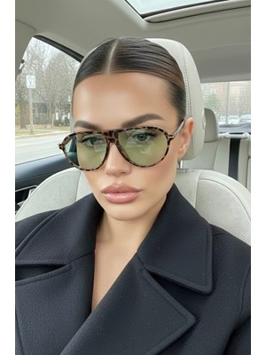 Ren Eyewear Sepia Air Unisex Leopar yeşil camlı Pilot Güneş Gözlüğü | UV400 Koruma