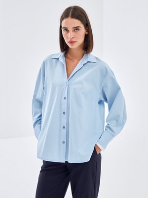 Lc Waikiki Yeni Sezon Oversize Poplin Kadın Gömlek