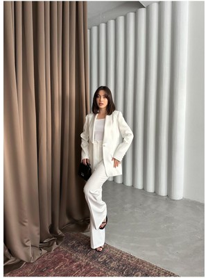 Vuntal Butik Saten Şal Yakalı Ikili Takım Blazer