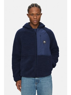 Ecko Unltd. Dante Lacivert Kapüşonlu Fermuarlı Sherpa Loose Fit Erkek Polar Mont
