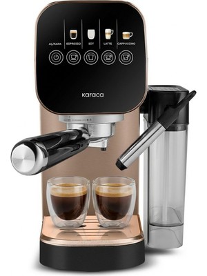 Karaca Mycaffee Barista S20 Entegre Süt Hazneli Otomatik Espresso ve Latte Makinesi Amber