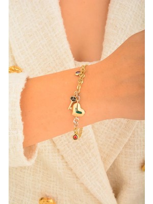 CEBECİ Cebeci 14 Ayar Kalpli Altın Bileklik